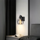 Retro Iron Wall Lamp Black Indoor Light Fixture for Bedroom by Axyaa