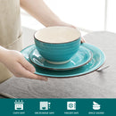 Axyaa Vintage Porcelain Dinnerware Set: Dinner, Dessert Plate, Bowl, Mug - 16/32/48 Pieces