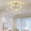 Axyaa Chrome LED Ceiling Lights Elegant Chandelier for Luxury Living Room Decor