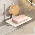 Axyaa Wall-Mounted Suction Soap Holder with Drain for Bathroom Organization