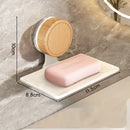 Axyaa Wall-Mounted Suction Soap Holder with Drain for Bathroom Organization