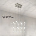 Axyaa Cosmos Chandelier: Nordic Luxury Silver Firefly Light for Living Room and Dining Table