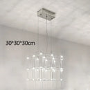 Axyaa Cosmos Chandelier: Nordic Luxury Silver Firefly Light for Living Room and Dining Table