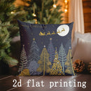 Axyaa Snowy Scene Printed Pillowcases - Christmas Themed Cushion Cover