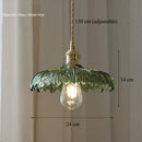 Axyaa Green Glass Pendant Lamp: Retro Nordic Luxury LED Chandelier for Home Decor