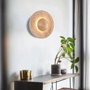 Axyaa Wooden LED Wall Lamp with Yellow Travertine Design