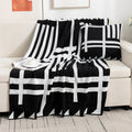 Axyaa Deer Plush Geometric Knitted Jacquard Blanket - Soft & Cozy Office Nap Blanket