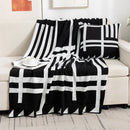 Axyaa Deer Plush Geometric Knitted Jacquard Blanket - Soft & Cozy Office Nap Blanket