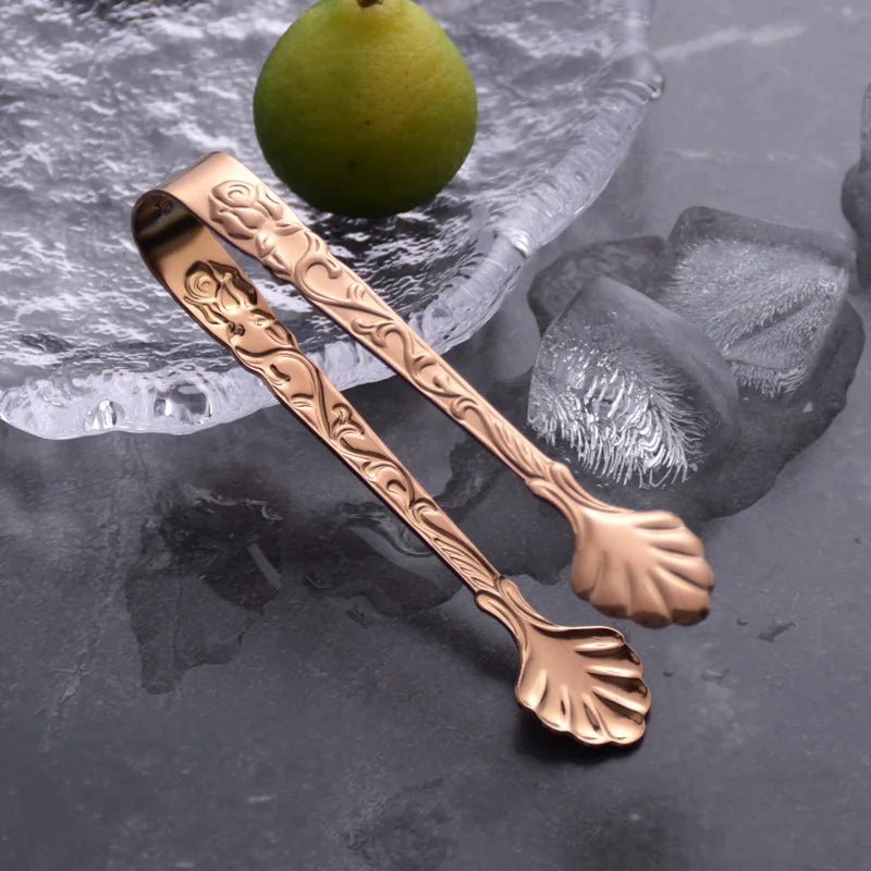 Axyaa Stainless Steel Mini Grill Tongs Ice Cube Sugar Tea Serving Clip