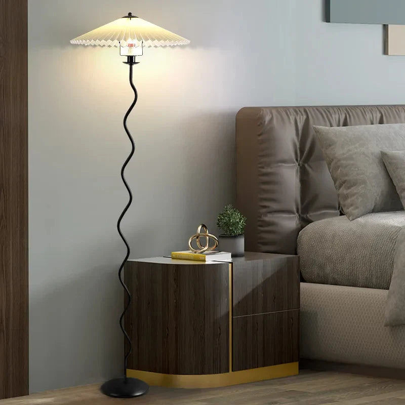 Nordic Modern Pleated Skirt Floor Lamp by Axyaa