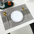 Axyaa Red Vinyl Woven Placemats - Set of 10 - Non Slip Heat-Resistant Table Mats