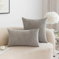 Red Striped Pattern Modern Corduroy Throw Pillow Cover by Axyaa