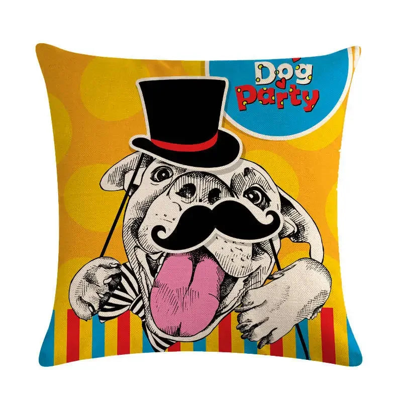 Axyaa Cartoon Dog Linen Pillow Case 45*45cm