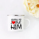 Axyaa His and Hers Lovers Camp Cup Enamel Mug Gift for Couples