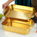 Axyaa Golden Stainless Steel Baking Tray for Cakes, Bread, Seafood & Grilling
