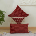 Axyaa Geometric 3D Chain Pattern Pillow Cover in Yellow Red White