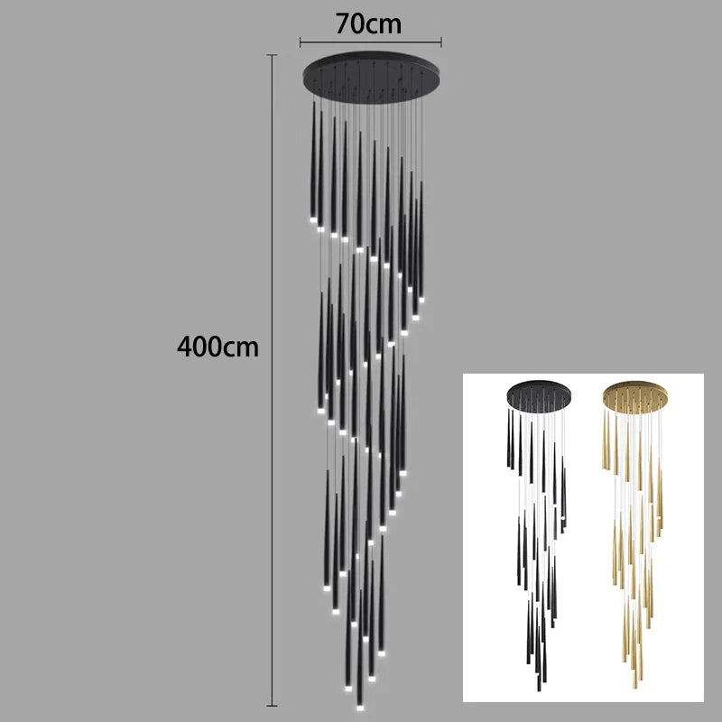 Axyaa Staircase Chandeliers LED Pendant Light Lamps Modern Decor for Living Room