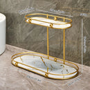 Axyaa Gold Vanity Organizer Shelf for Perfume, Makeup, and Cosmetics Storage