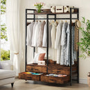 Axyaa Freestanding Closet Organizer with Drawers, Hooks, and Storage Shelf