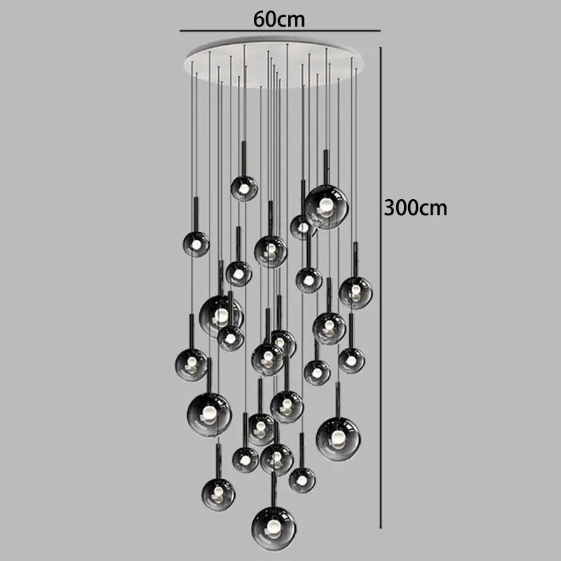 Axyaa Nordic Stair Chandelier Living Room Dining Pendant Ceiling Light Home Indoor Lighting