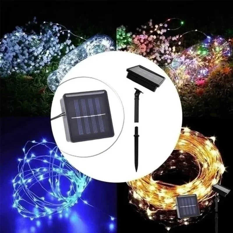 Axyaa Solar LED Garden Fairy Lights Festoon Outdoor Waterproof Christmas Decoration