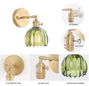 Axyaa Retro Floral Glass Wall Lamp: Modern Nordic LED Sconce for Bedroom, Study & Mirror