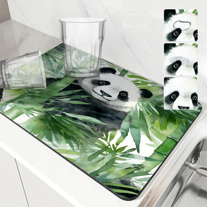 Axyaa Bamboo Panda Kitchen Drying Mat