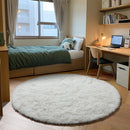 Axyaa Soft Shaggy Round Area Rug for Living Room Kids Bedroom Gray