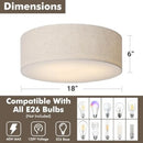 Axyaa Nordic Fabric Ceiling Lamp for Cozy Bedroom & Study Room