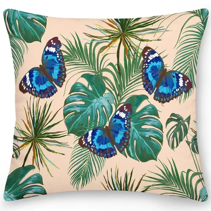 Axyaa Butterfly Flower Cushion Cover - Elegant Home & Office Decor