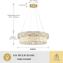 Axyaa Gold Crystal Pendant Chandelier for Dining Bedroom Living Room Kitchen Island