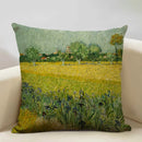 Axyaa Sunflower Oil Printed Cushion Cover - Van Gogh Inspired Decor Pillow Case
