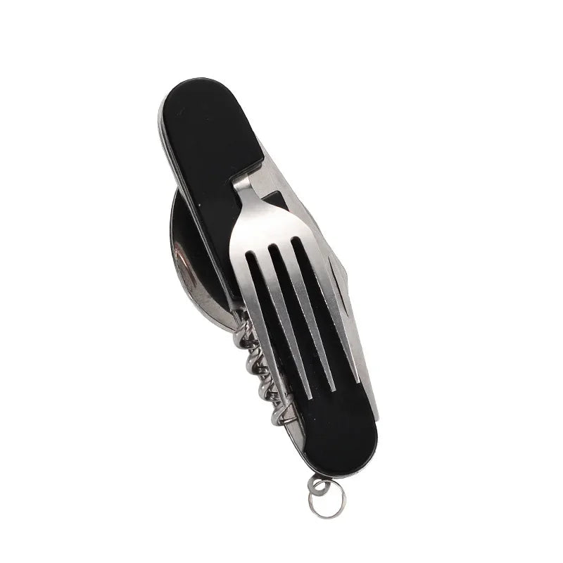 Axyaa 4-in-1 Stainless Steel Camping Utensils Set
