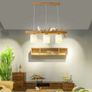 Axya Solid Wood Chandelier with LED Birds - Nordic Minimalist Kitchen Dining Decor