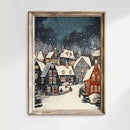 Axyaa Christmas Village Snow Canvas Print - Festive Winter Holiday Wall Art