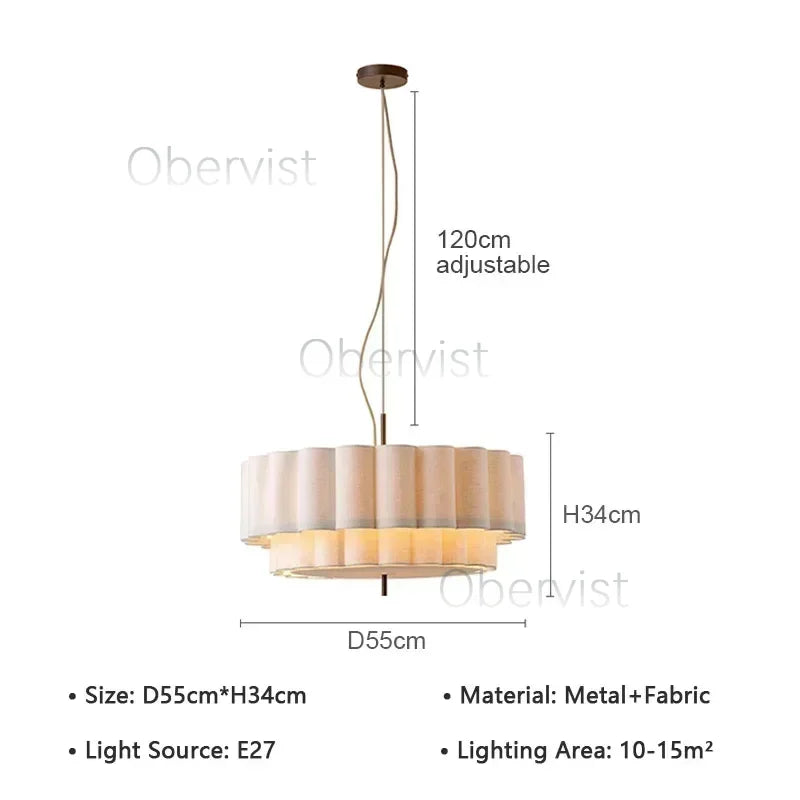 Wabi Sabi Fabric Chandelier Pendant Lamps by Axyaa
