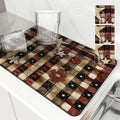 Axyaa Wood Five-pointed Star Drying Mat - Non-Slip Absorbent Placemat for Kitchen Counter