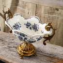 Axyaa American Retro Ceramic Vase High Footed Double Ear Home Decoration