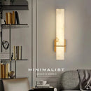 Natural Marble Wall Lamp Vila by Axyaa: Luxury Copper Wall Light for Living Room, Bedroom & Hallway