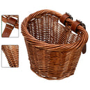 Axya Wicker Bicycle Handlebar Basket: Vintage, Hand Woven, Bike Cargo Storage