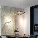 Axyaa Free Lifting Modern Ring Chandelier: LED Eye-Protecting Lamp for Home Décor