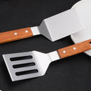 Axyaa Stainless Steel Wooden Handle Teppanyaki Frying Spatula Turners Kitchen Utensils