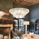 Axyaa Smoke Gray Glass Chandeliers: Classic Round Gold Lustres for Home Ceiling Lighting