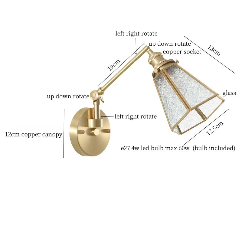Axyaa Clear Glass LED Wall Sconce with Switch - Nordic Minimalism Wand Lampen