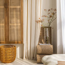 Axyaa Off-white Cotton Linen Curtains: Japanese Style Semi-blackout for Bedroom and Living Room