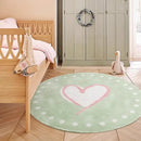 Pink Love Plush Carpet by Axyaa: Cute Minimalist Bedroom Rug for a Cozy Living Space