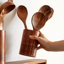 Axyaa Kitchen Utensils Set: Non-Stick Cookware, Wooden Handle, Soup Spoon, Spatula, Rice Spoon, Shovel