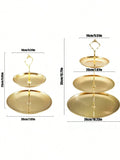 Axyaa Gold Stainless Steel Dessert Tray, Multi-Tier Cake Stand for Tea Party