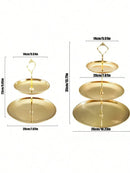 Axyaa Gold Stainless Steel Dessert Tray, Multi-Tier Cake Stand for Tea Party