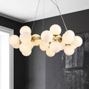 Axyaa Glass LED Pendant Chandelier Light for Living Room and Dining Room